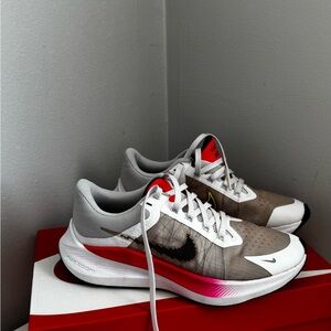 Nike Gray and Red Running Shoes